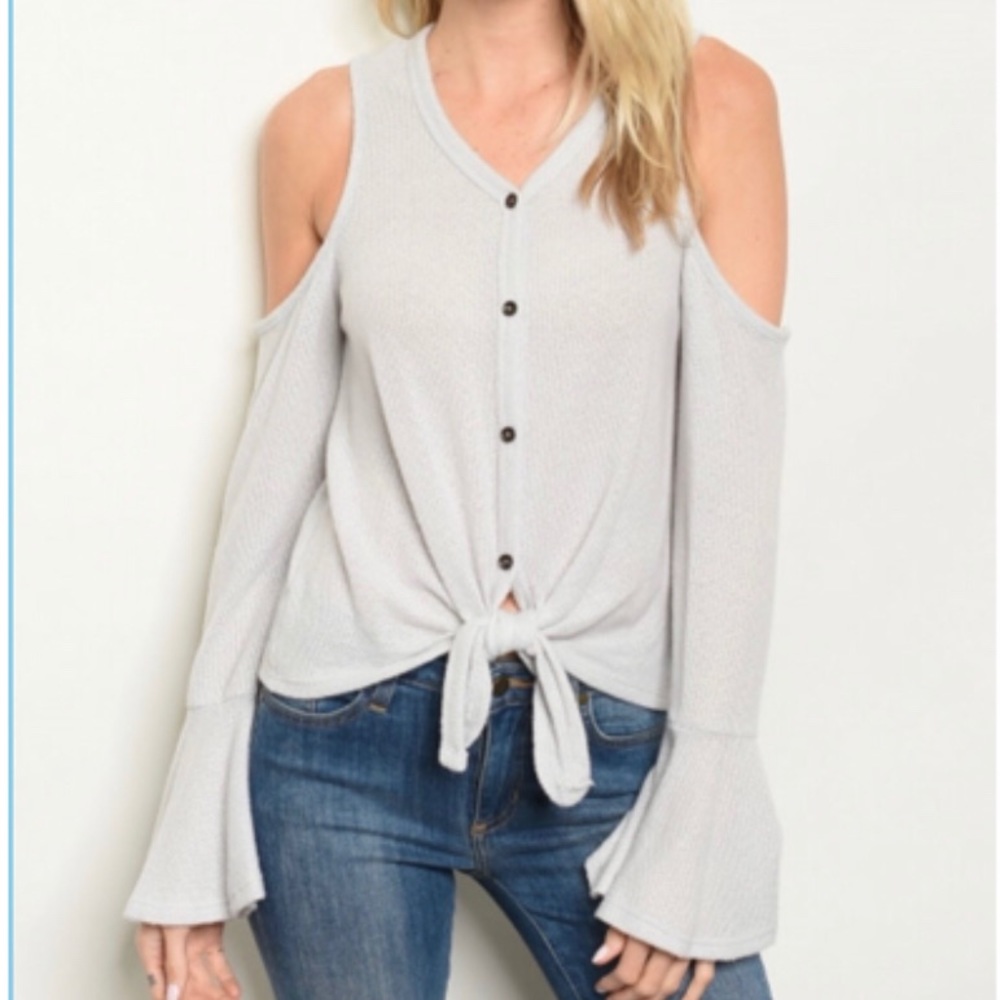 Cold shoulder sweater